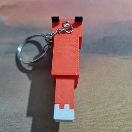 Minecraft Temalı Tilki Anahtarlık - 3D Anahtarlık - Görsel 3