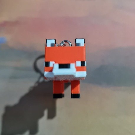 Minecraft Temalı Tilki Anahtarlık - 3D Anahtarlık - Görsel 2
