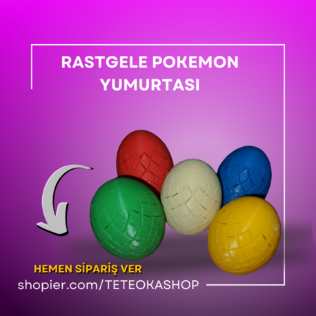 Özel tasarım 3D baskı Mor (Zehir Türü) Pokémon Yumurtası - Görsel 2